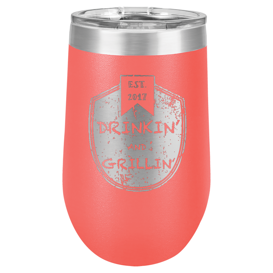 Drinkin & Grillin - Stemless Wine Tumbler