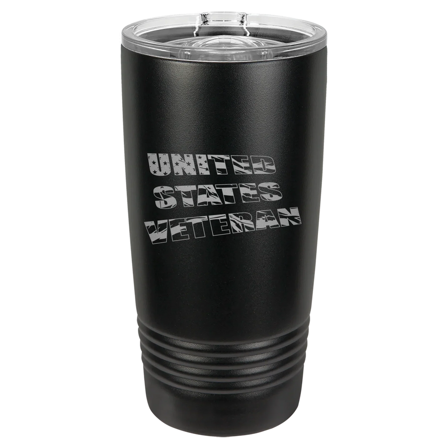 Flag Veteran Polar Camel ringneck tumbler with slider lid