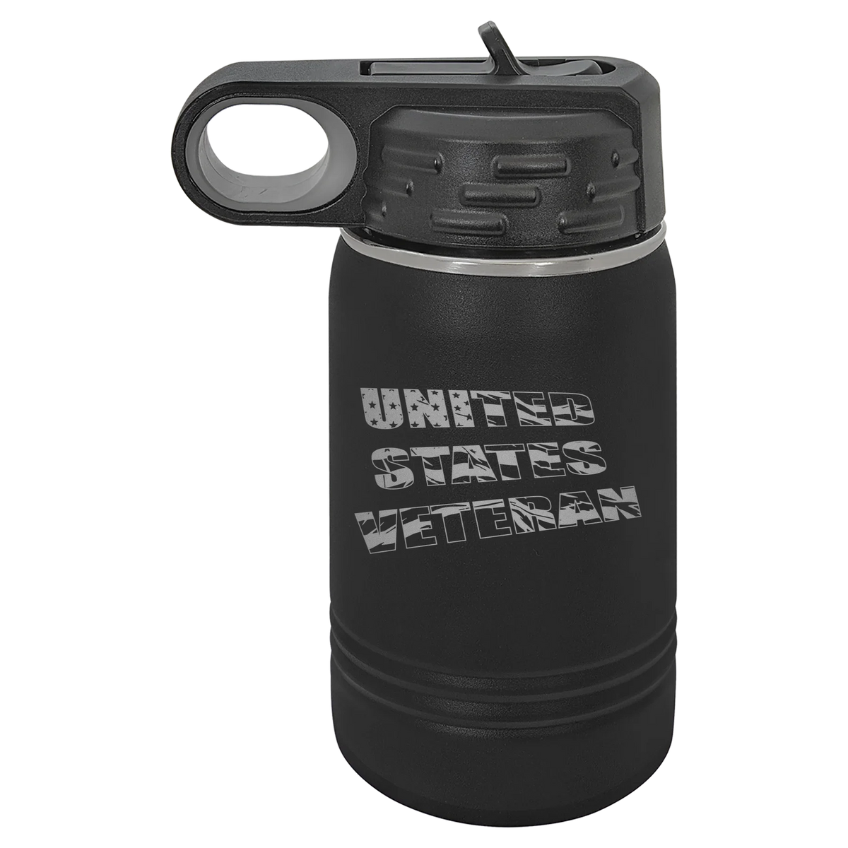 Flag Veteran - Polar Camel Water Bottle - Black