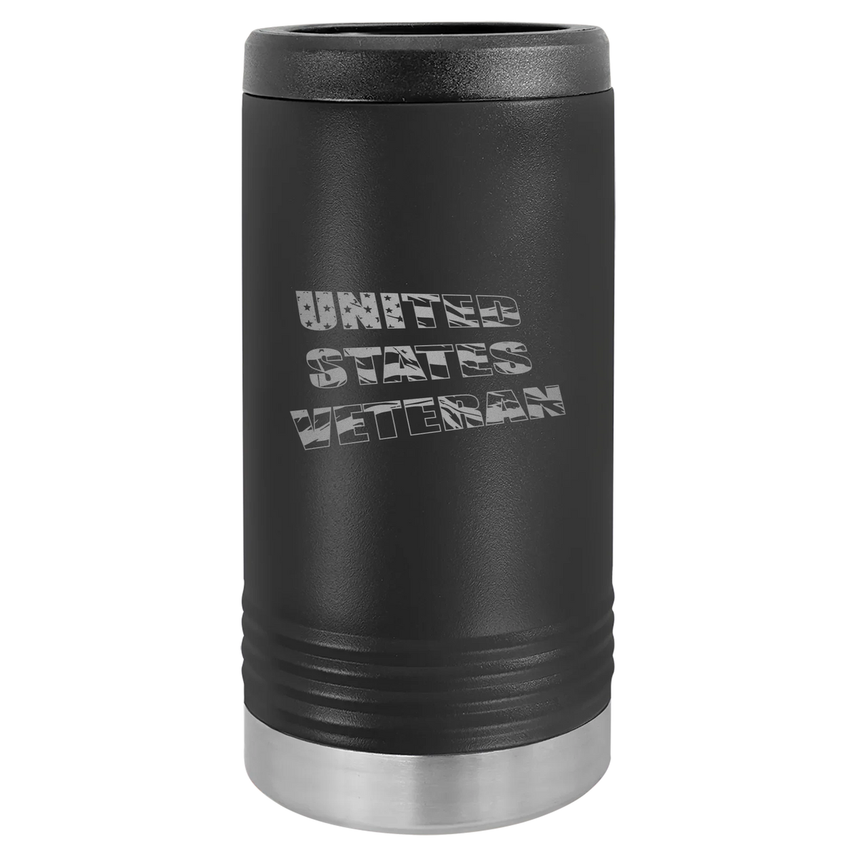Flag Veteran - Polar Camel Beverage Holder - Black Slim