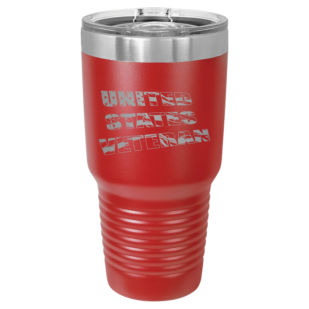 Flag Veteran - Polar Camel Ringneck Tumbler with Slider Lid - Red
