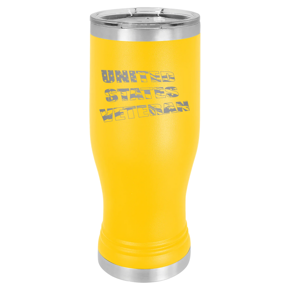 Flag Veteran - Polar Camel Pilsner Tumbler with Standard Lid - Yellow