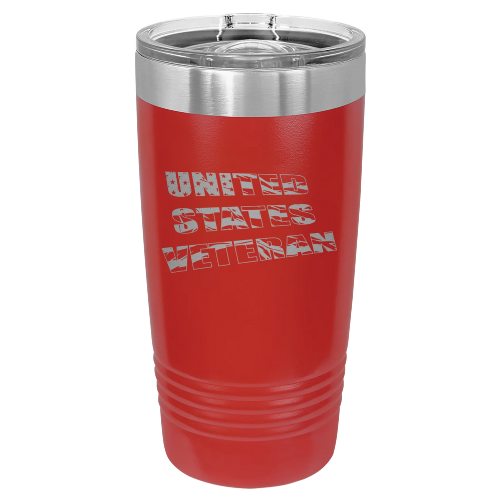 Flag Veteran - Polar Camel Ringneck Tumbler with Slider Lid - Red