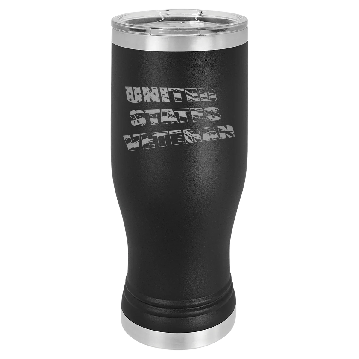 Flag Veteran - Polar Camel Pilsner Tumbler with Standard Lid - Black