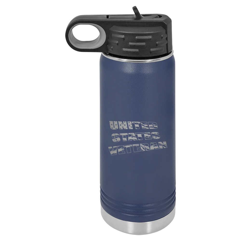 Flag Veteran - Polar Camel Water Bottle - Navy Blue