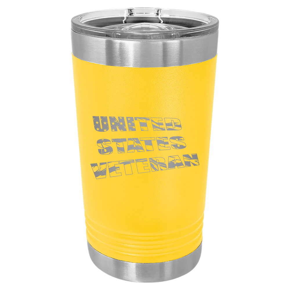 Flag Veteran - Polar Camel Pint with Slider Lid - Yellow