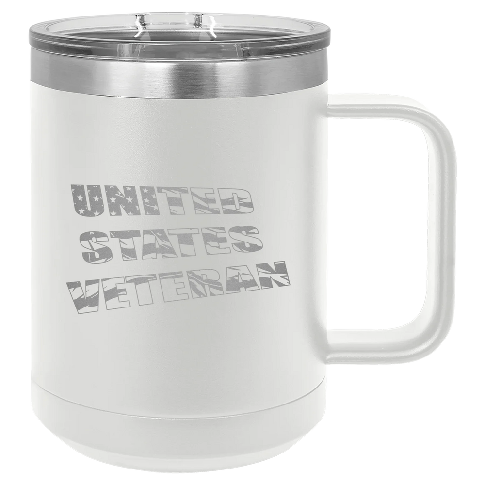 Flag Veteran - Polar Camel Vacuum Insulated Mug with Slider Lid - White
