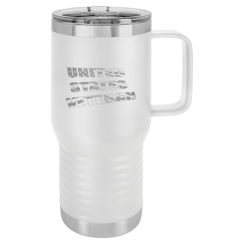 Flag Veteran - Polar Camel Vacuum Insulated Travel Mug with Slider Lid - White