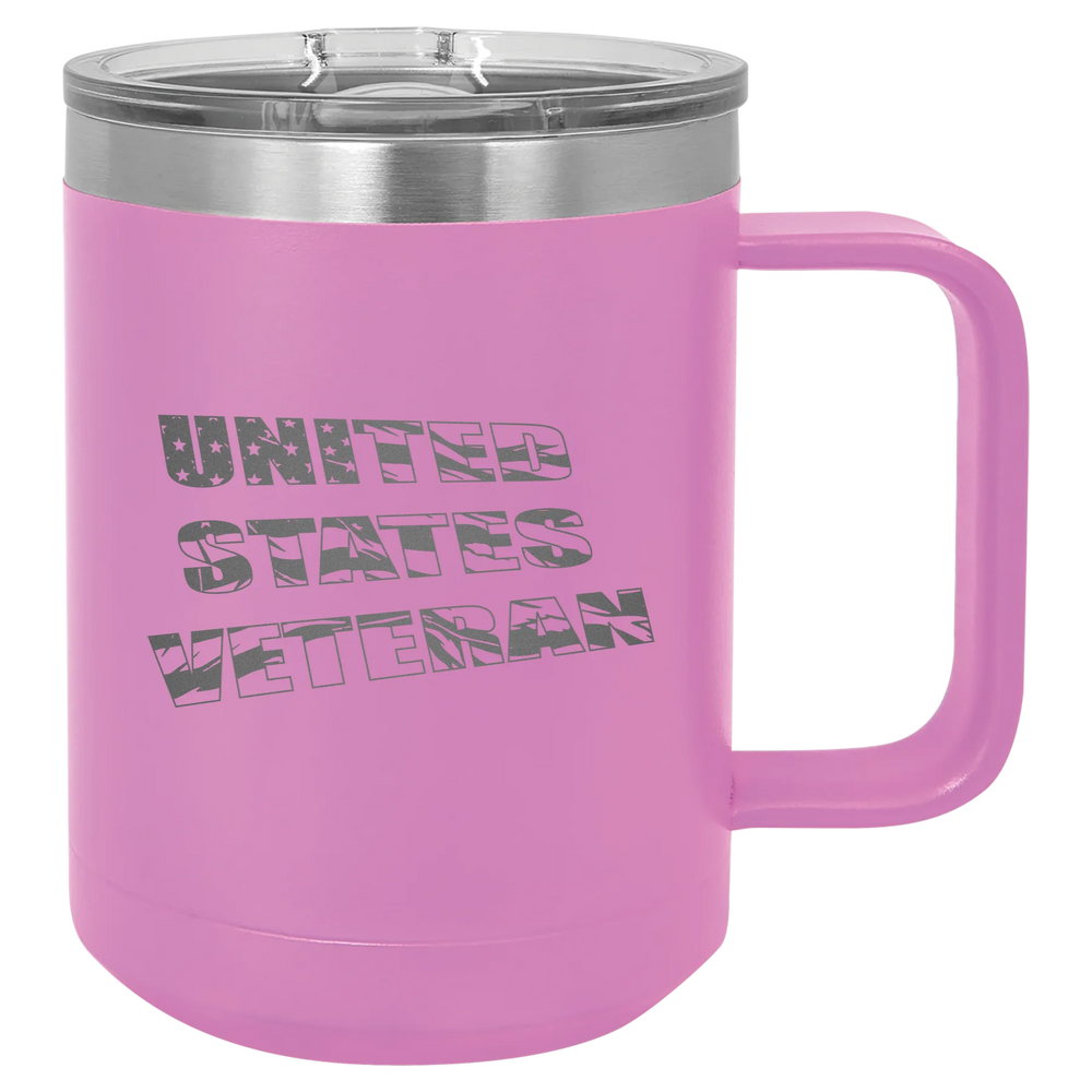 Flag Veteran - Polar Camel Vacuum Insulated Mug with Slider Lid - Light Purple