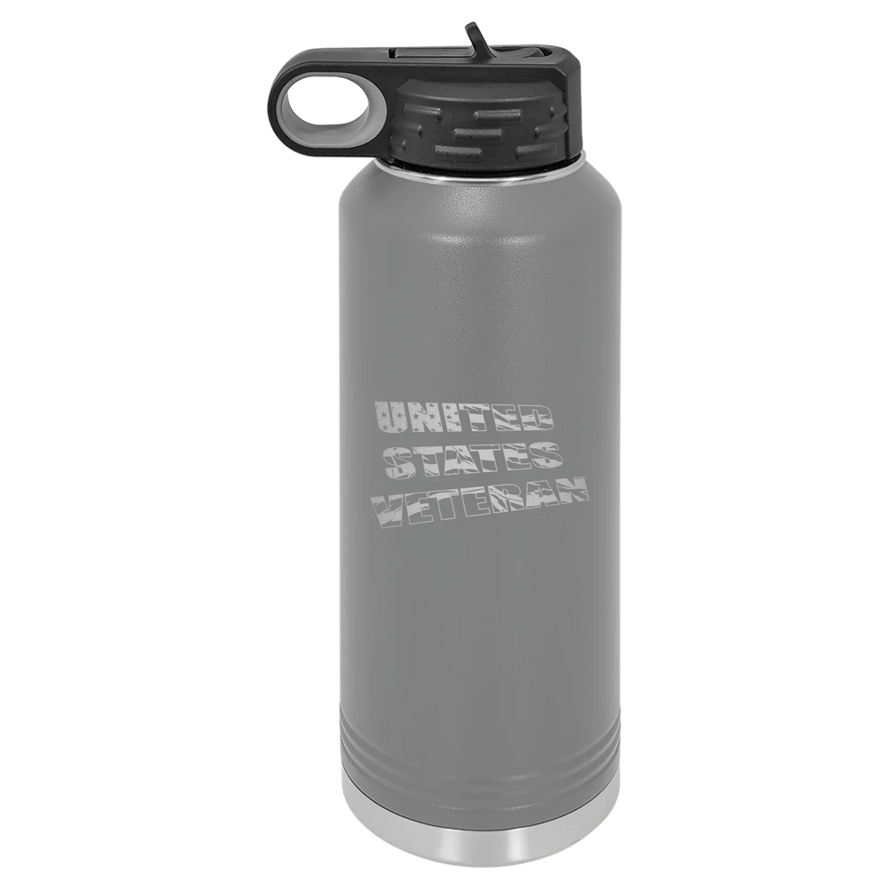 Flag Veteran - Polar Camel Water Bottle - Dark Gray