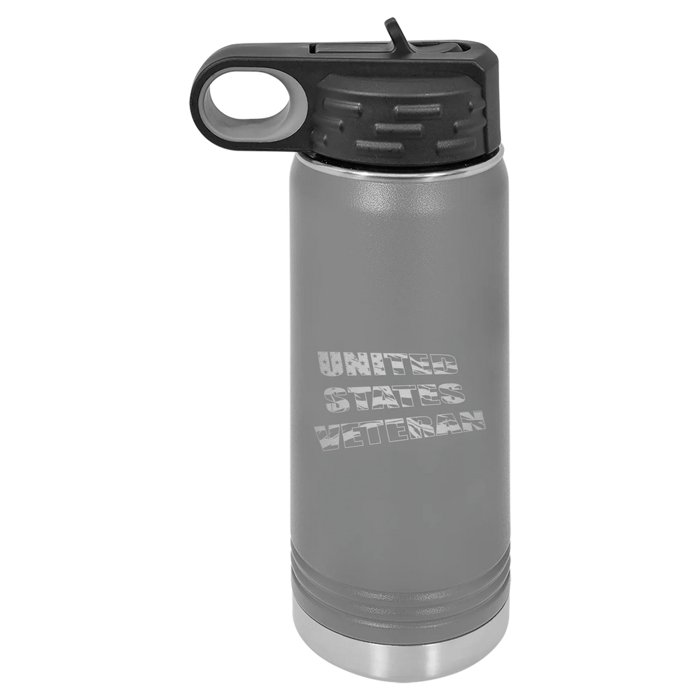 Flag Veteran - Polar Camel Water Bottle - Dark Gray
