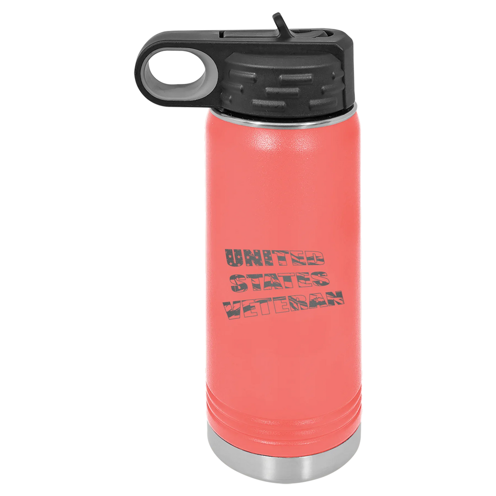 Flag Veteran - Polar Camel Water Bottle - Coral