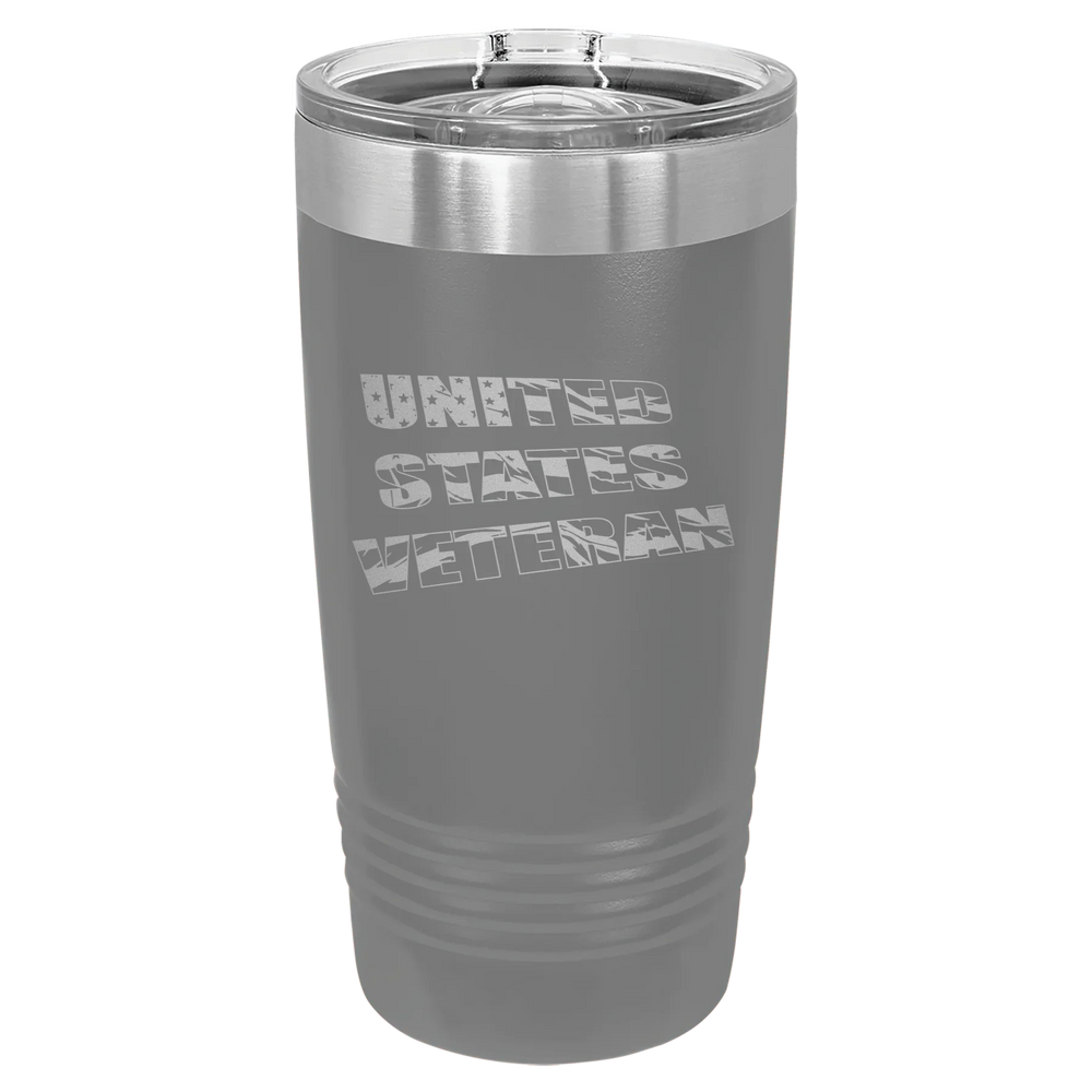 Flag Veteran - Polar Camel Ringneck Tumbler with Slider Lid - Dark Gray
