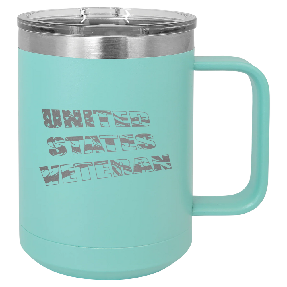 Flag Veteran - Polar Camel Vacuum Insulated Mug with Slider Lid - Teal