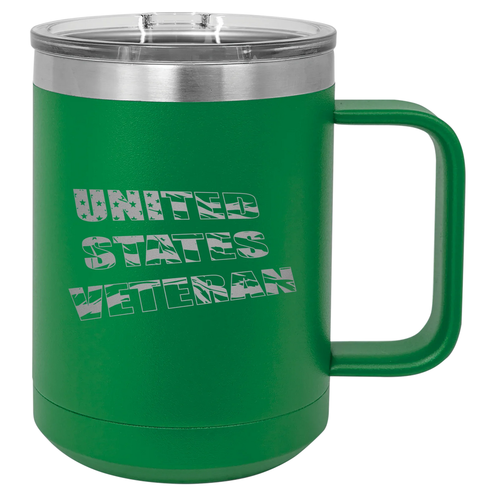 Flag Veteran - Polar Camel Vacuum Insulated Mug with Slider Lid - Green