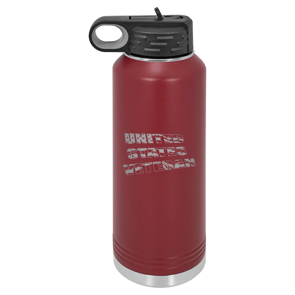 Flag Veteran - Polar Camel Water Bottle - Maroon