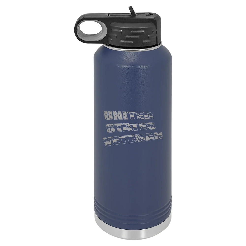 Flag Veteran - Polar Camel Water Bottle - Navy Blue