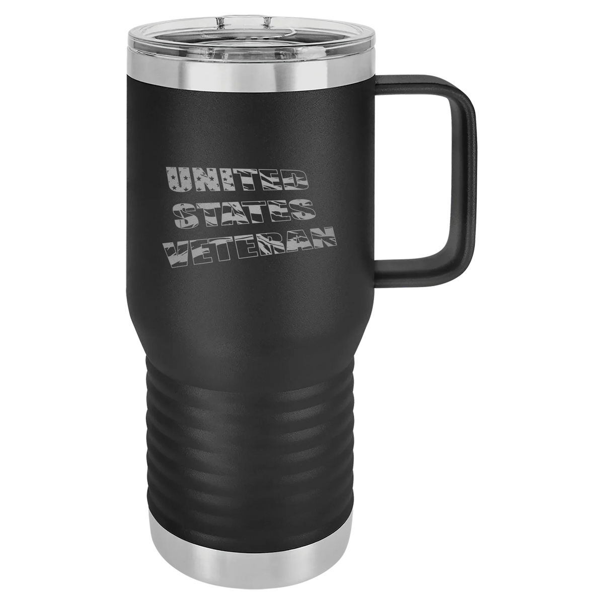 Flag Veteran - Polar Camel Vacuum Insulated Travel Mug with Slider Lid - Black