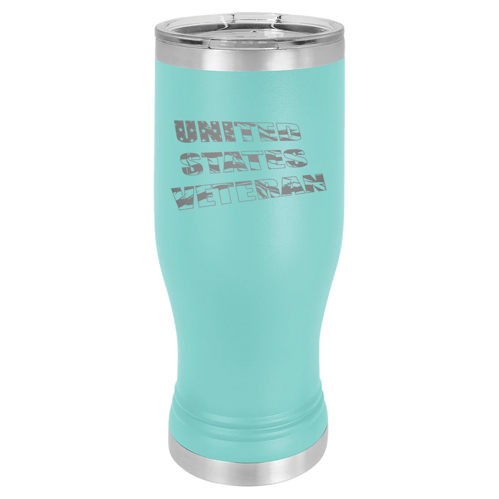 Flag Veteran - Polar Camel Pilsner Tumbler with Standard Lid - Teal