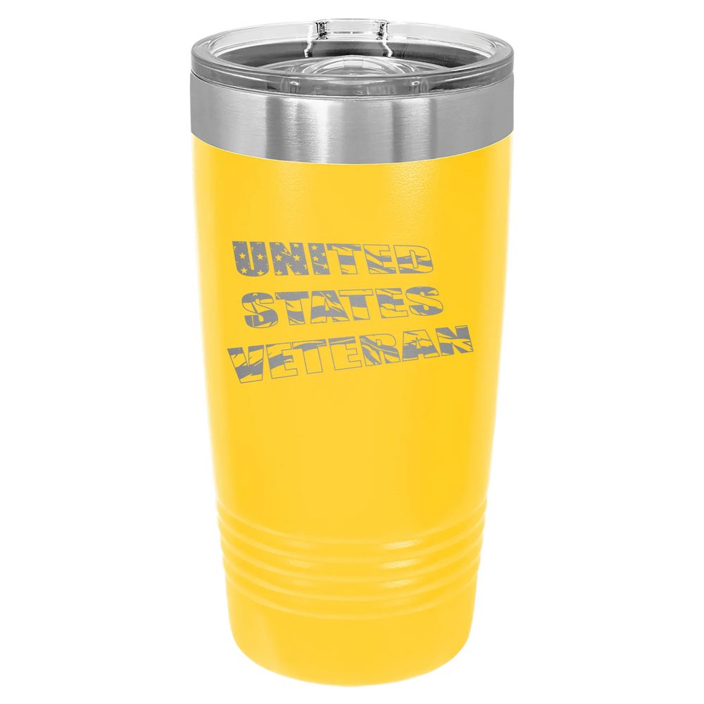 Flag Veteran - Polar Camel Ringneck Tumbler with Slider Lid - Yellow