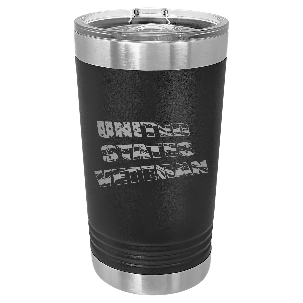 Flag Veteran - Polar Camel Pint with Slider Lid - Black