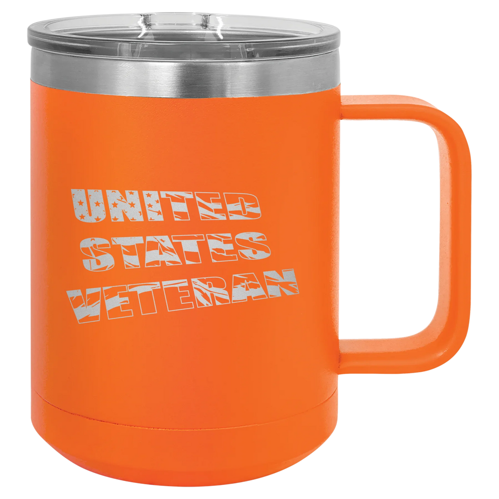 Flag Veteran - Polar Camel Vacuum Insulated Mug with Slider Lid - Orange