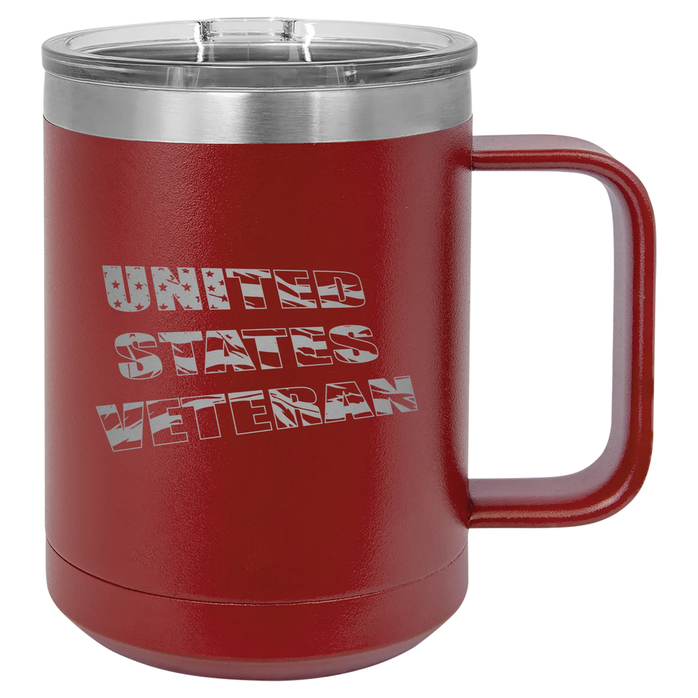Flag Veteran - Polar Camel Vacuum Insulated Mug with Slider Lid - Maroon