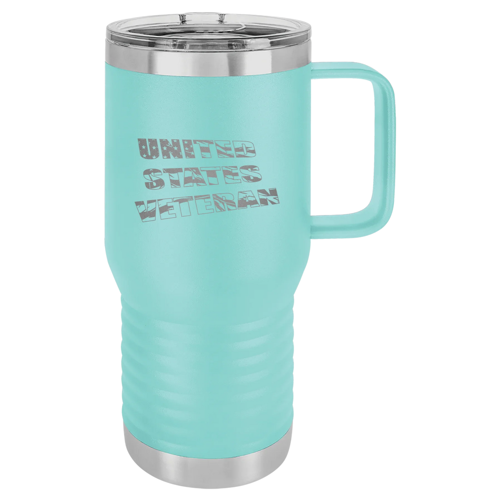 Flag Veteran - Polar Camel Vacuum Insulated Travel Mug with Slider Lid - Teal