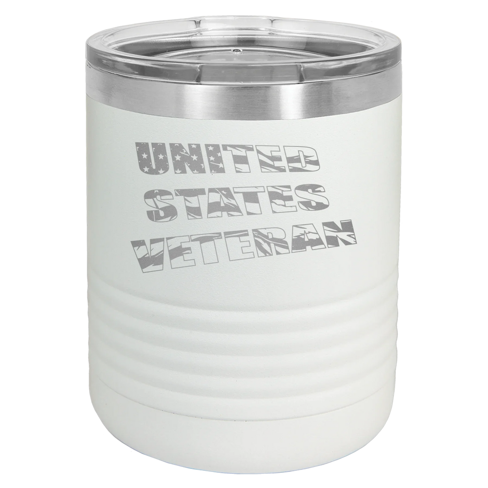 Flag Veteran - Polar Camel Tumbler with Standard Lid - White