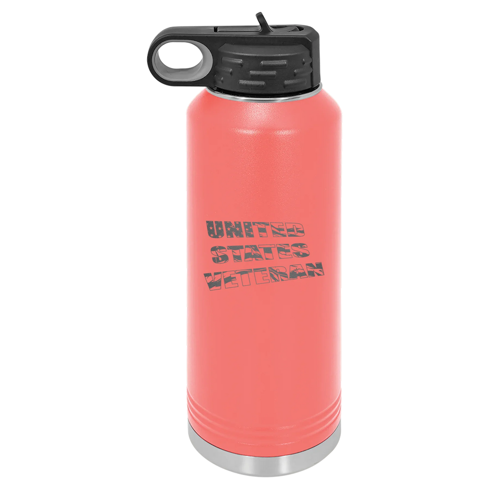 Flag Veteran - Polar Camel Water Bottle - Coral