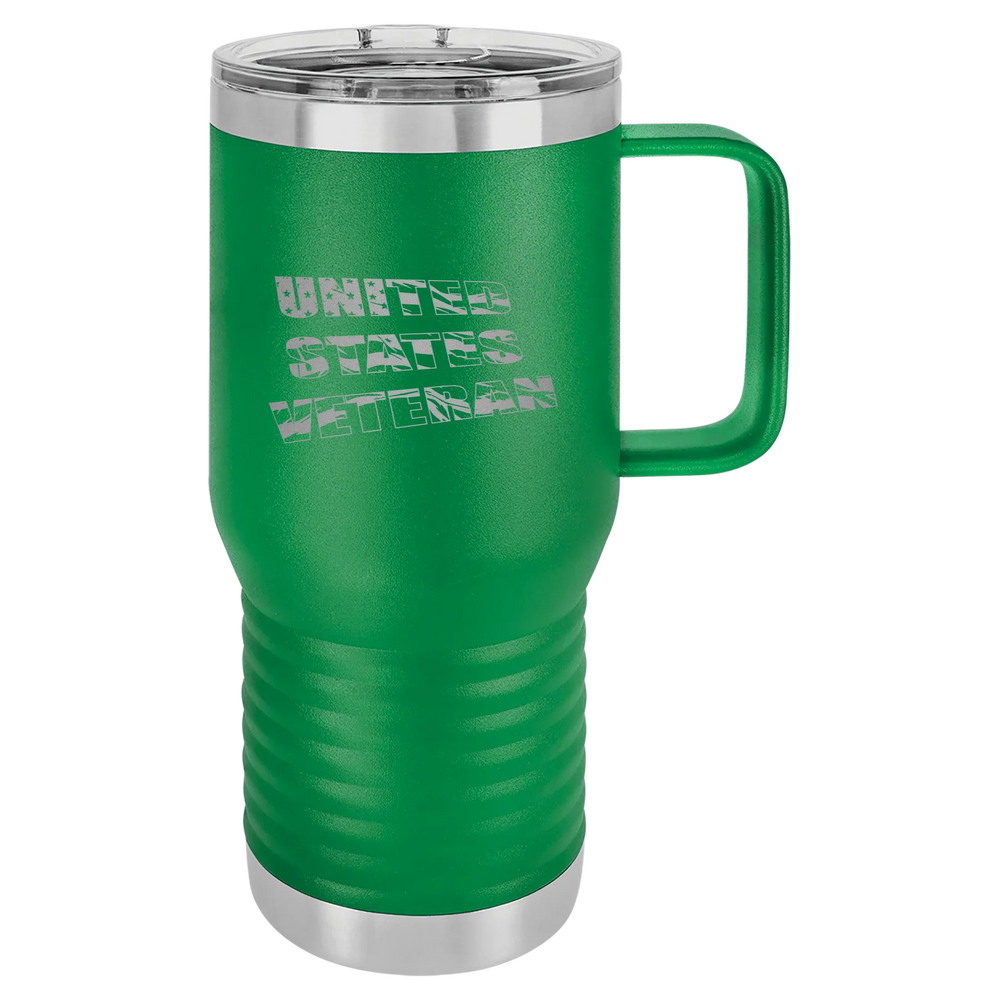 Flag Veteran - Polar Camel Vacuum Insulated Travel Mug with Slider Lid - Green