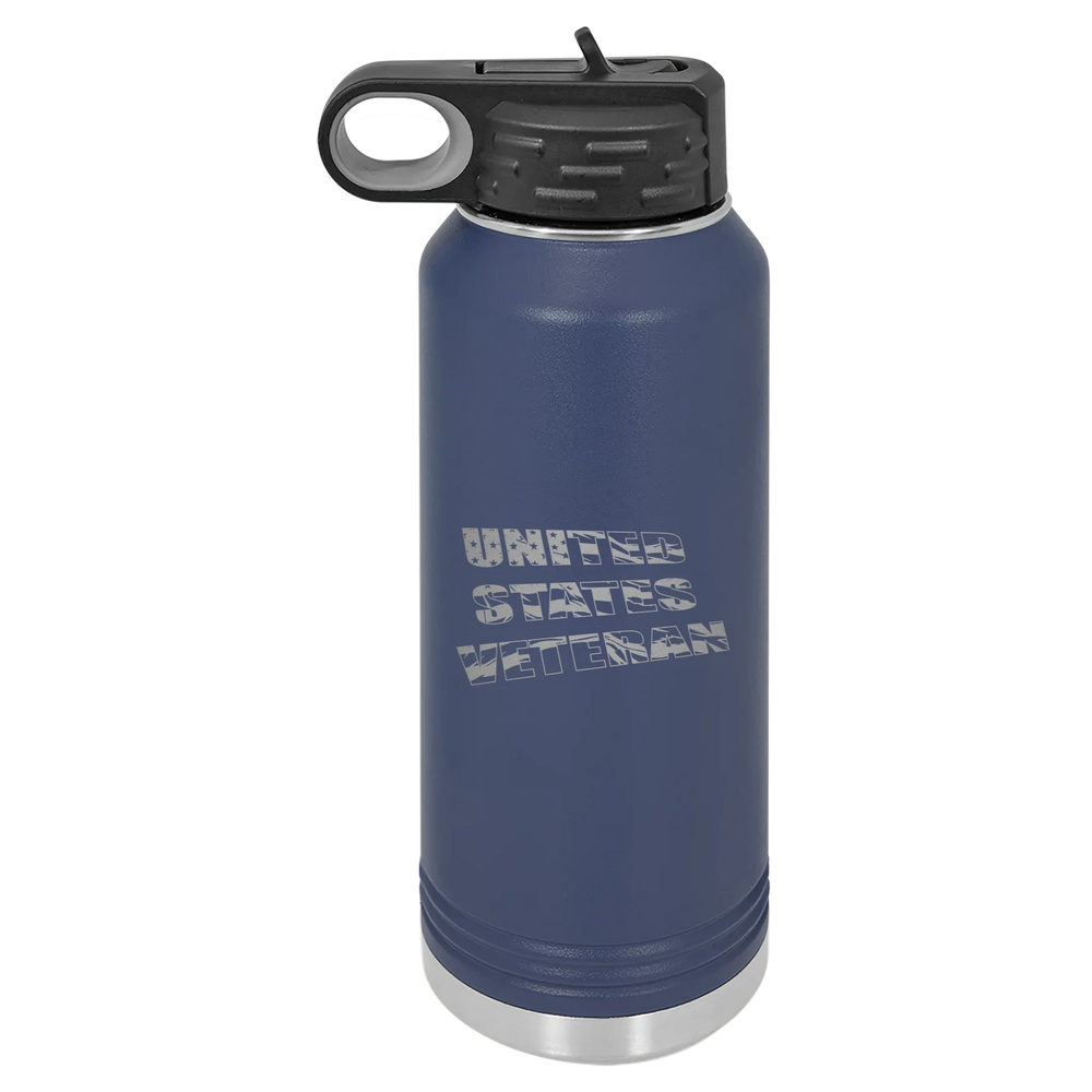 Flag Veteran - Polar Camel Water Bottle - Navy Blue