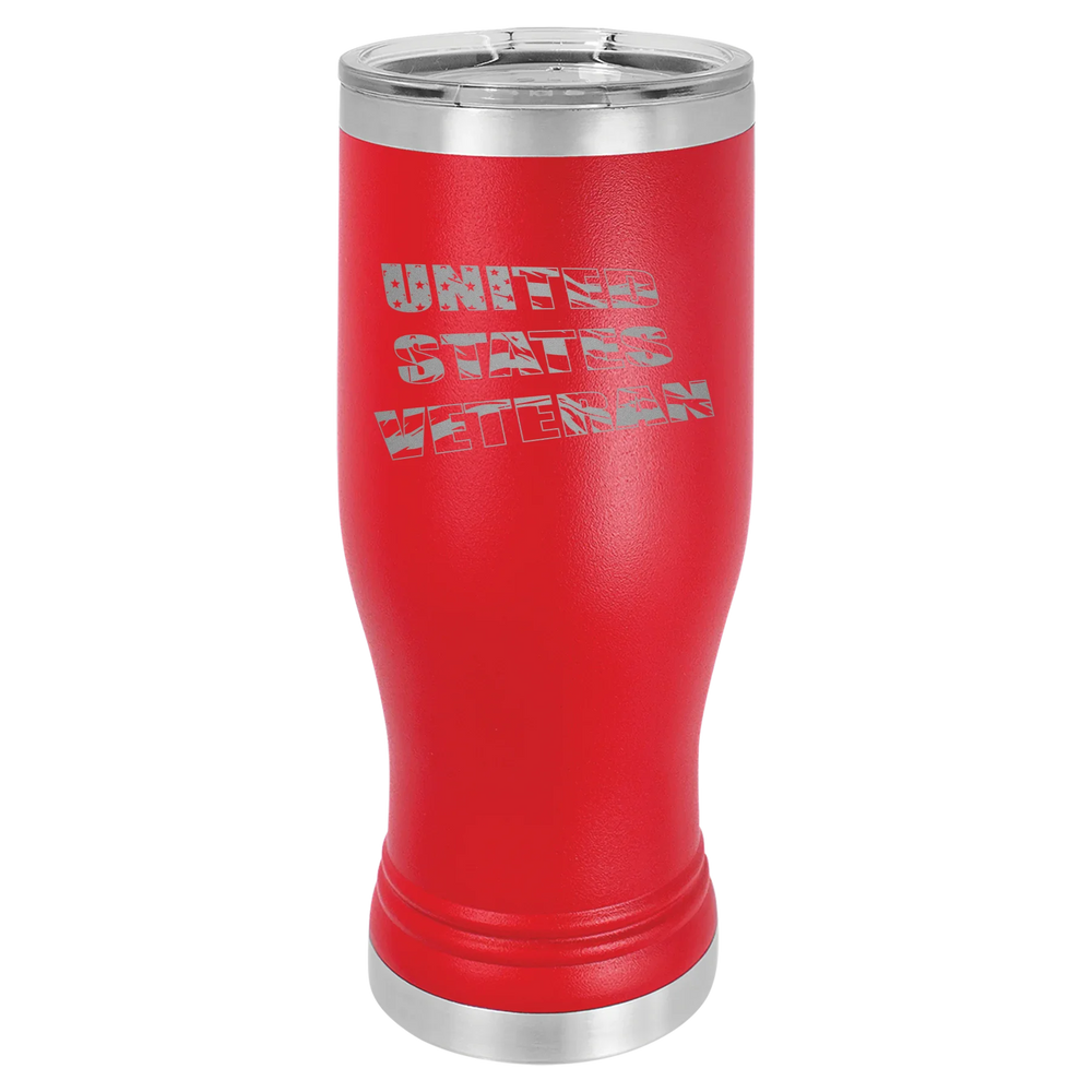 Flag Veteran - Polar Camel Pilsner Tumbler with Standard Lid - Red