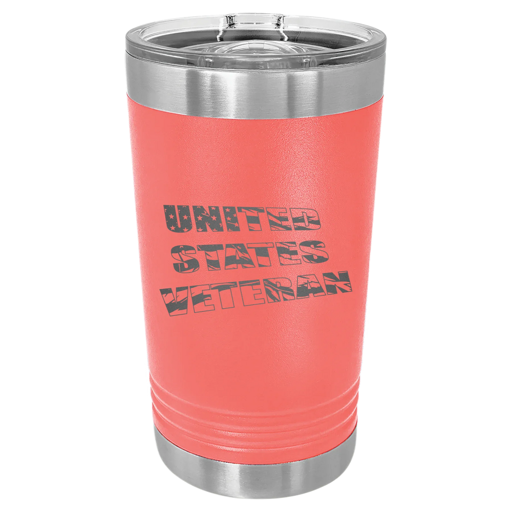 Flag Veteran - Polar Camel Pint with Slider Lid - Coral