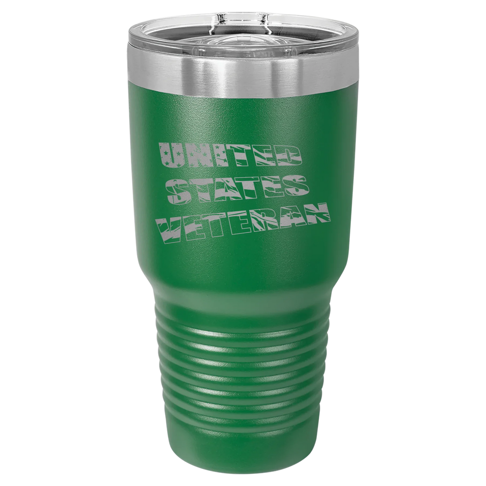Flag Veteran - Polar Camel Ringneck Tumbler with Slider Lid - Green