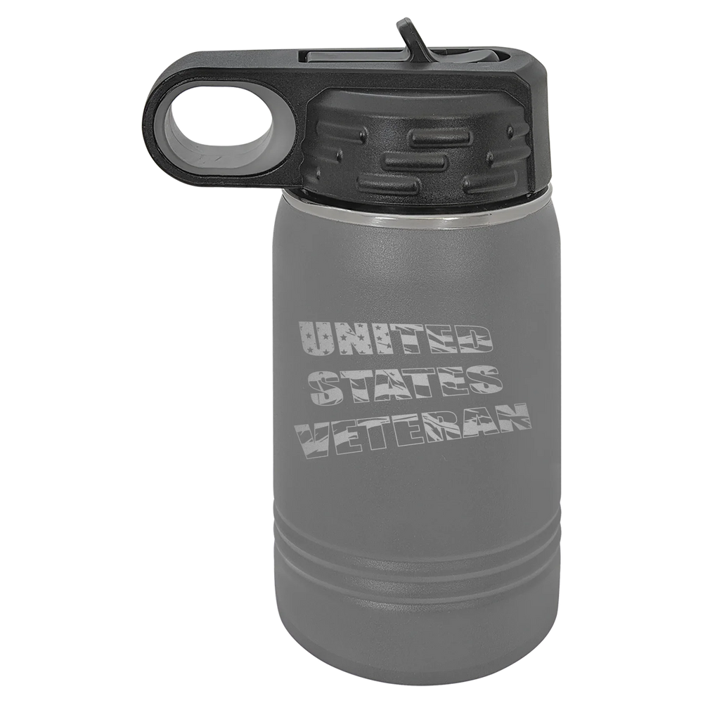 Flag Veteran - Polar Camel Water Bottle - Dark Gray