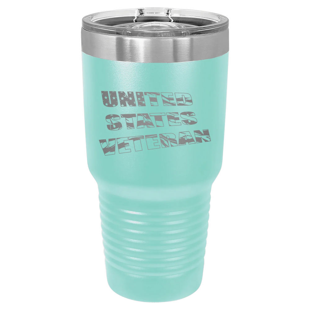 Flag Veteran - Polar Camel Ringneck Tumbler with Slider Lid - Teal