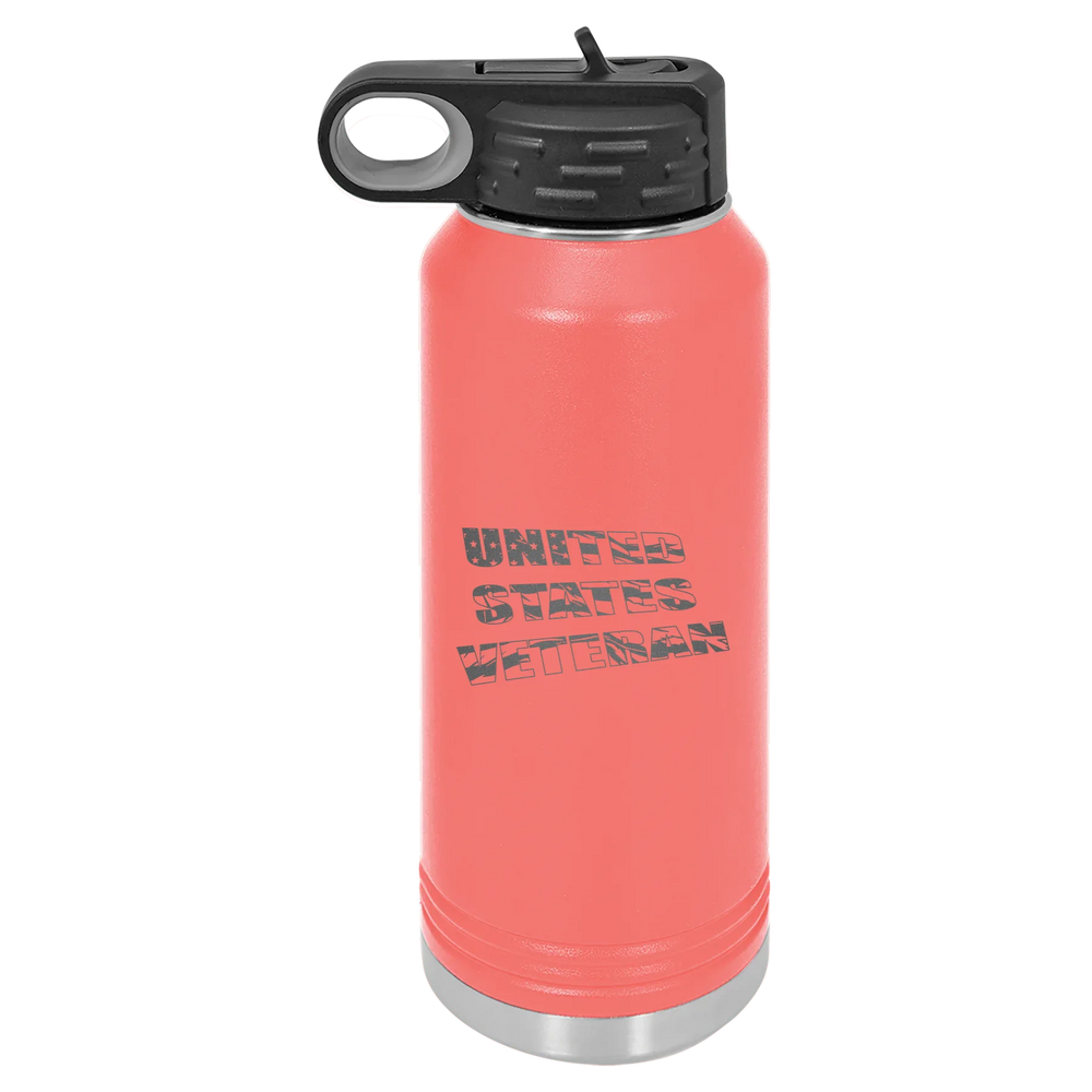 Flag Veteran - Polar Camel Water Bottle - Coral
