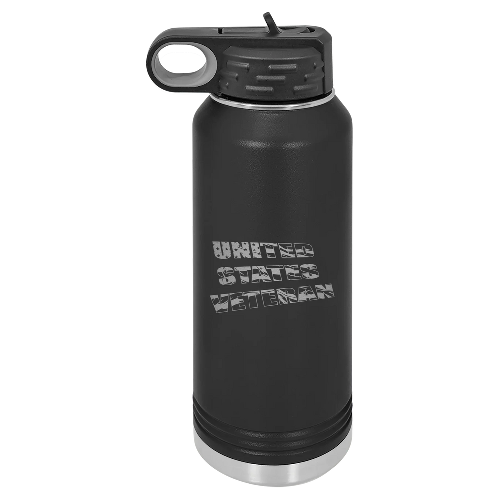Flag Veteran - Polar Camel Water Bottle - Black