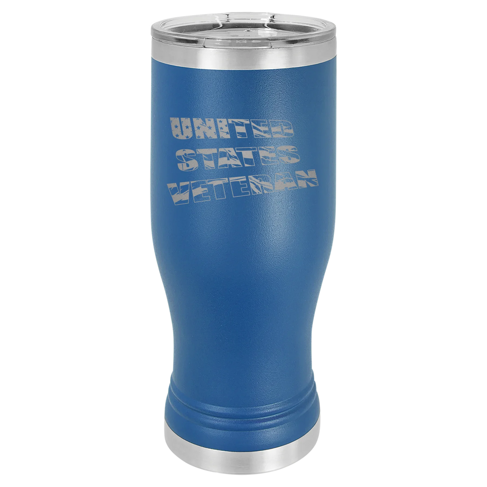 Flag Veteran - Polar Camel Pilsner Tumbler with Standard Lid - Royal Blue