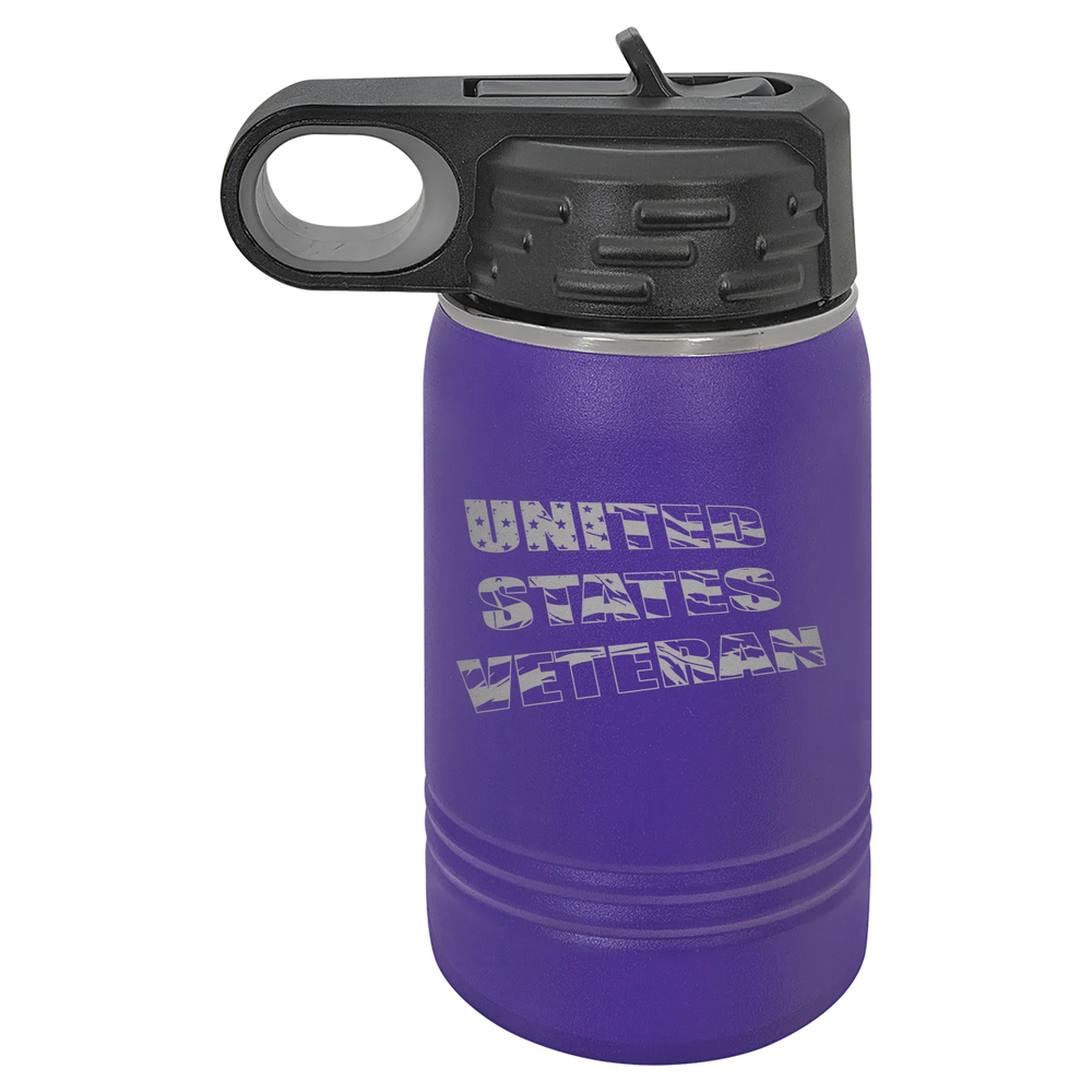 Flag Veteran - Polar Camel Water Bottle - Purple