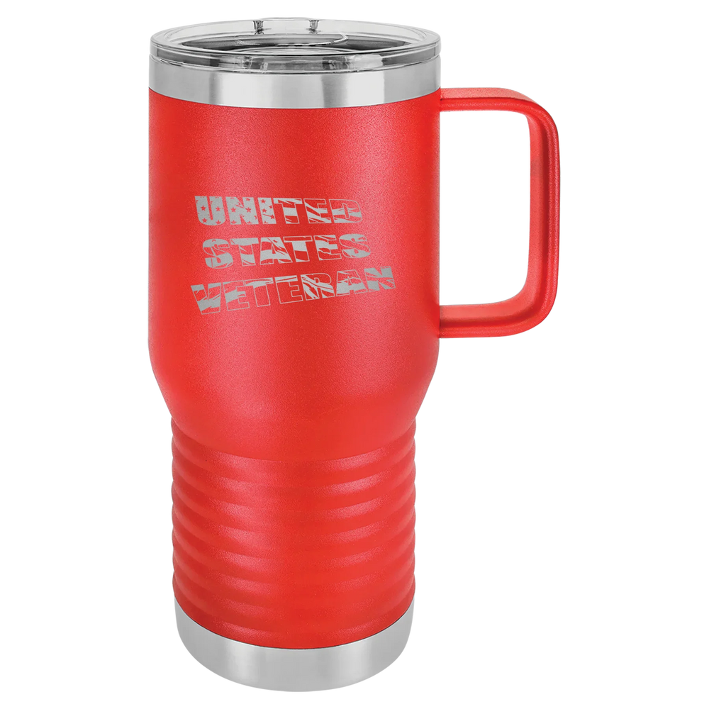 Flag Veteran - Polar Camel Vacuum Insulated Travel Mug with Slider Lid - Red