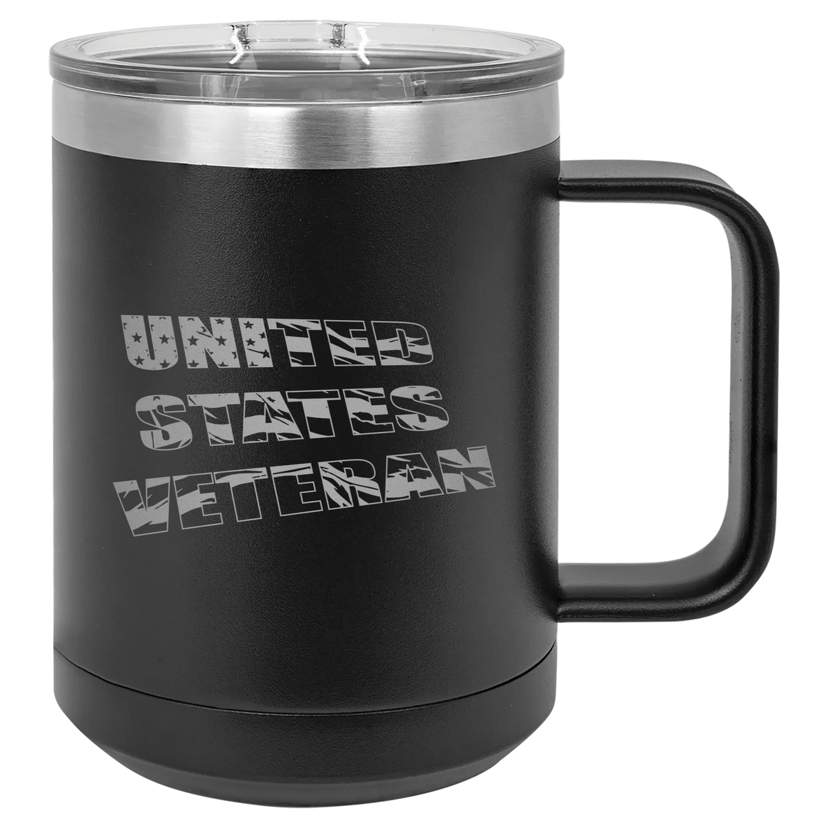 Flag Veteran - Polar Camel Vacuum Insulated Mug with Slider Lid - Black