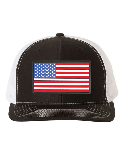 American Flag Patch Hat — listing image for Black / White, American Flag options