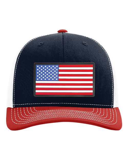 American Flag Patch Hat — listing image for Navy / White / Red, American Flag options