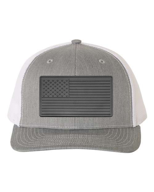 American Flag Patch Hat — listing image for Heather Grey / White, American Flag - Black options