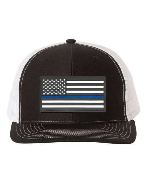 American Flag Patch Hat — listing image for Black / White, American Flag - Blue Stripe (Law Enforcement) options
