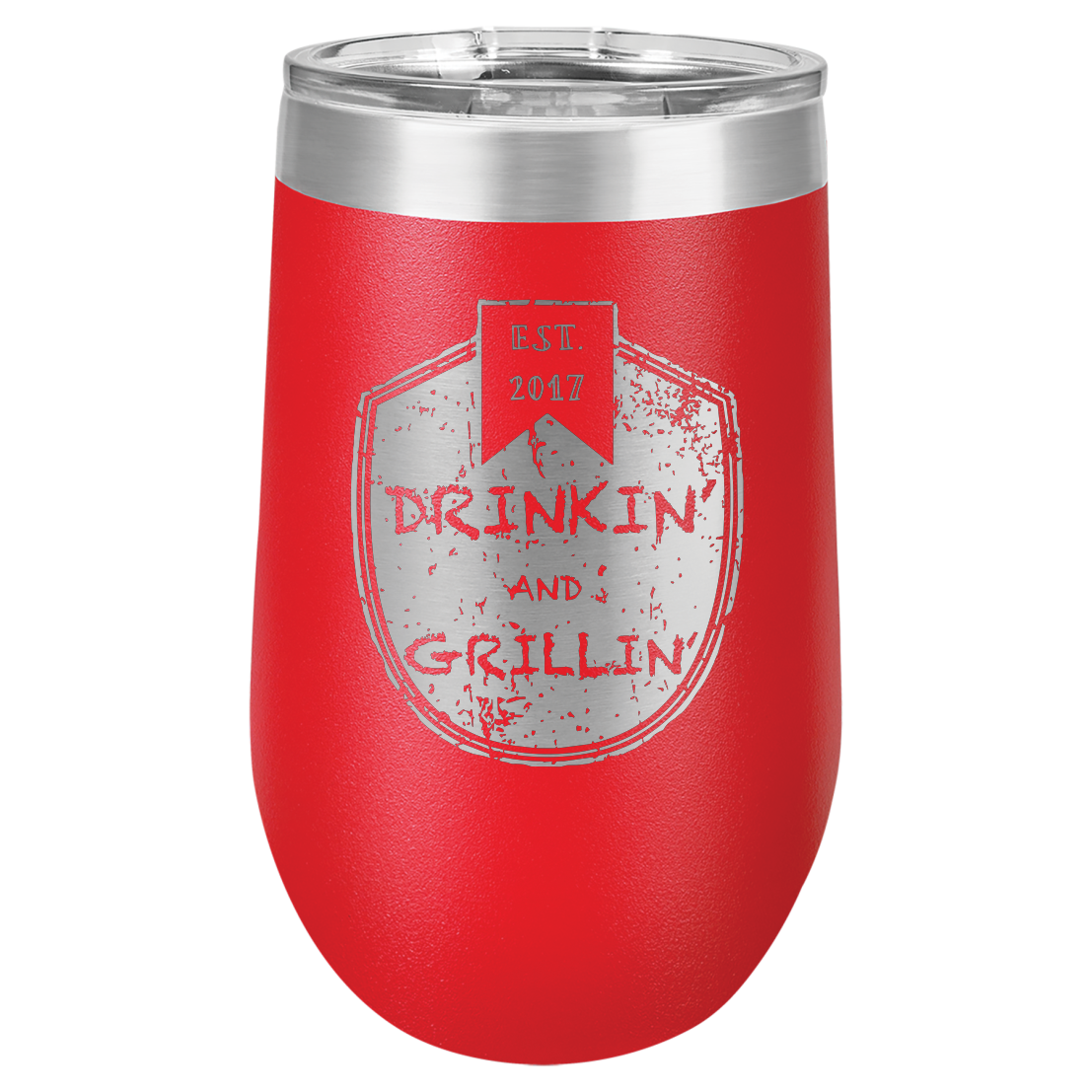 Drinkin & Grillin - Stemless Wine Tumbler