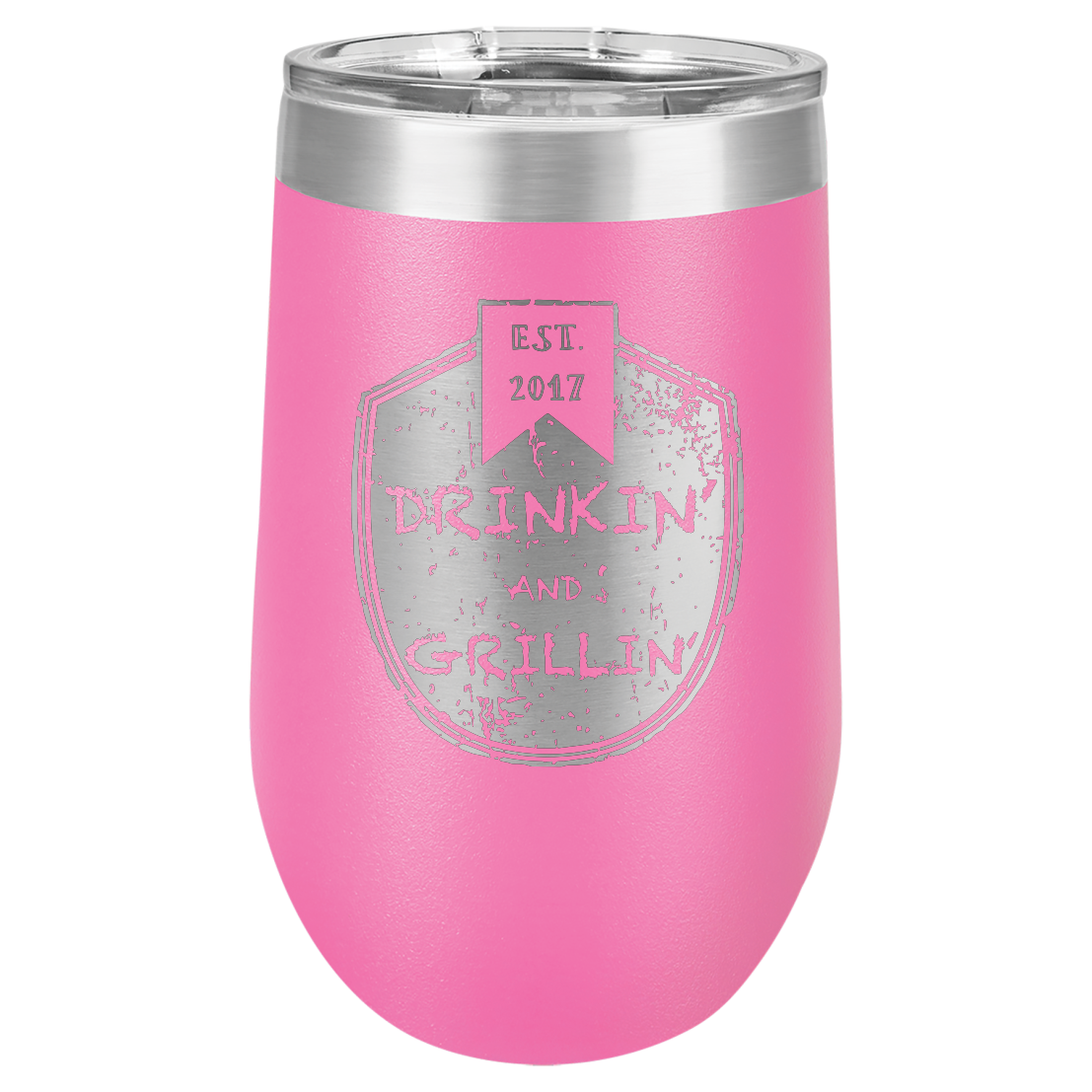 Drinkin & Grillin - Stemless Wine Tumbler