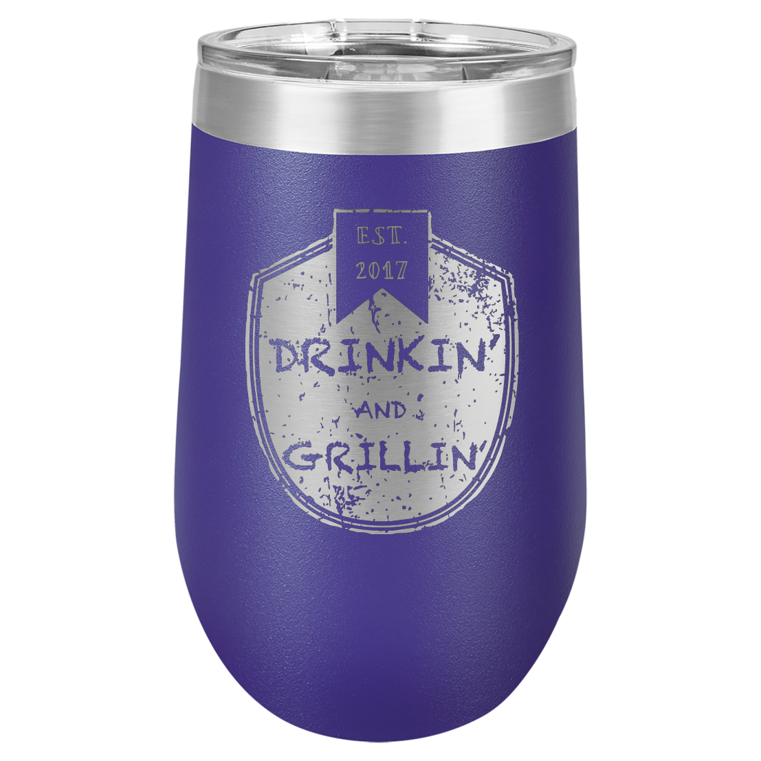 Drinkin & Grillin - Stemless Wine Tumbler
